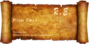 Ripp Emil névjegykártya